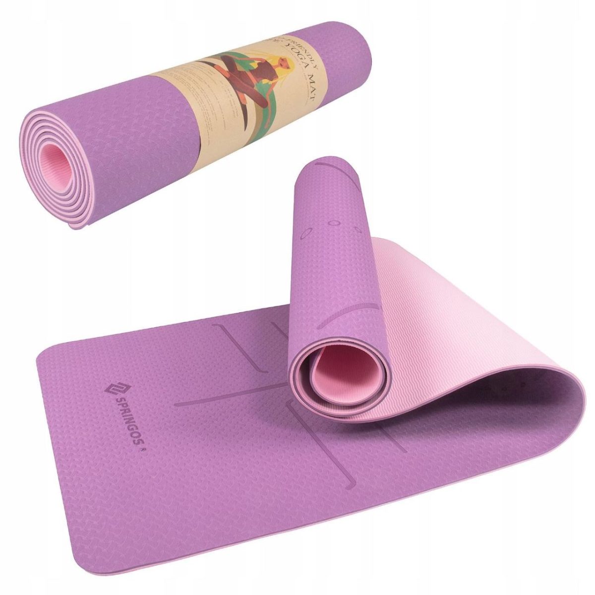Saltea Pentru Yoga, Fitness, Mov, 183X61X0.6 Cm, Springos