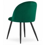 Set 4 scaune bucatarie/living, Artool, Bello, catifea, metal, verde, 46×42.5×76.5 cm