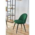 Scaun bucatarie/living, Akord, Brandy, catifea, otel, verde, 50x54x77 cm