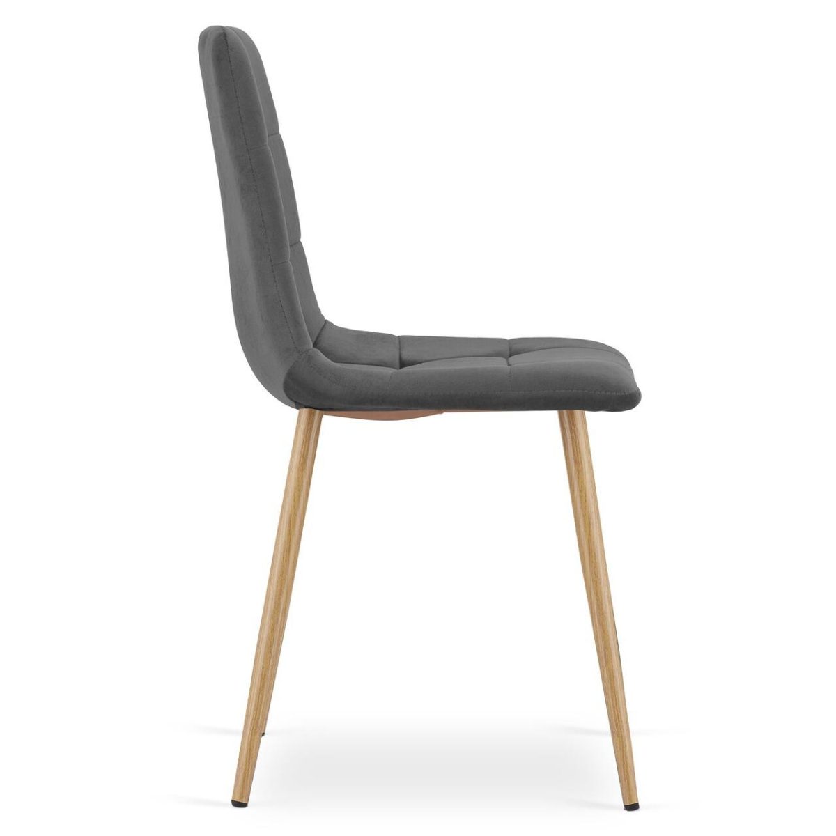 Scaun Bucatarie/Living, Artool, Kara, Catifea, Metal, Gri Si Natur, 44.5X50.5X87 Cm - Imagine 4