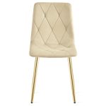 Scaun bucatarie/living, Artool, Libra, catifea, metal, bej si auriu, 45x54x86.5 cm - imagine 7
