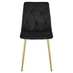 Scaun bucatarie/living, Artool, Libra, catifea, metal, negru si auriu, 45x54x86.5 cm
