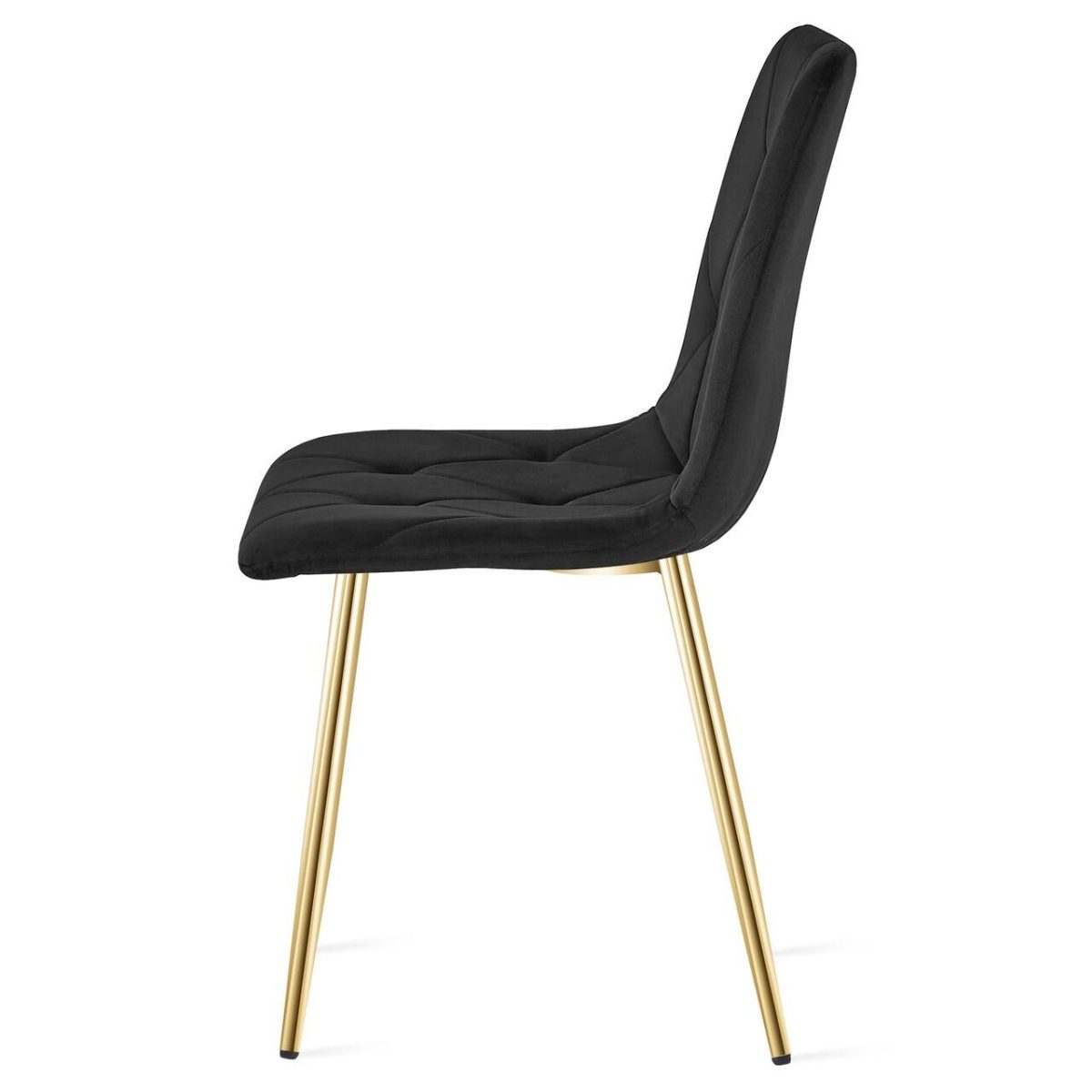 Scaun Bucatarie/Living, Artool, Libra, Catifea, Metal, Negru Si Auriu, 45X54X86.5 Cm - Imagine 3
