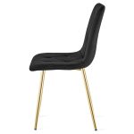 Scaun bucatarie/living, Artool, Libra, catifea, metal, negru si auriu, 45x54x86.5 cm - imagine 3