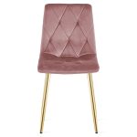 Scaun bucatarie/living, Artool, Libra, catifea, metal, roz si auriu, 45x54x86.5 cm - imagine 3