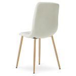 Scaun bucatarie/living, Artool, Libra, textil, metal, bej si natur, 44.5x54.5x87 cm - imagine 3