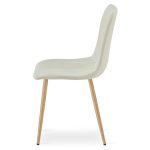 Scaun bucatarie/living, Artool, Libra, textil, metal, bej si natur, 44.5x54.5x87 cm - imagine 5