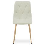 Scaun bucatarie/living, Artool, Libra, textil, metal, bej si natur, 44.5x54.5x87 cm - imagine 7