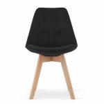 Set 4 scaune bucatarie/living, Artool, Nori, textil, lemn, negru, 48.5x54x84 cm