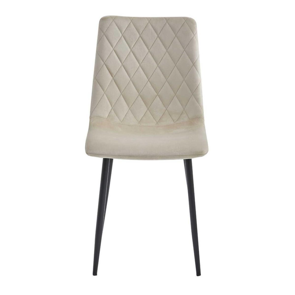Scaun Bucatarie/Living, Artool, Turin, Catifea, Metal, Bej Si Negru, 44.5X53X88.5 Cm - Imagine 6