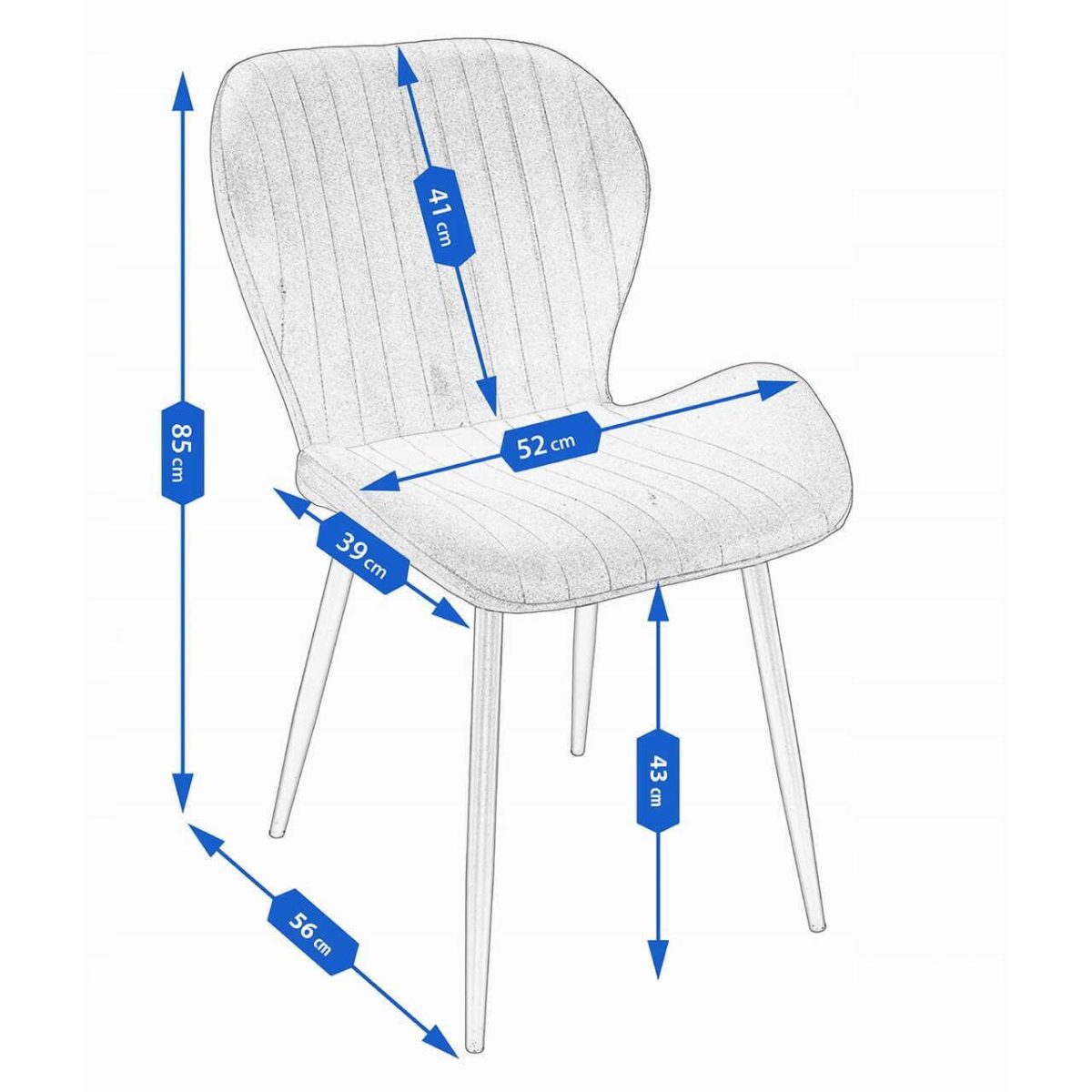 Set 4 Scaune Bucatarie/Living, Jumi, Veira, Catifea, Metal, Bej, 52X56X85 Cm