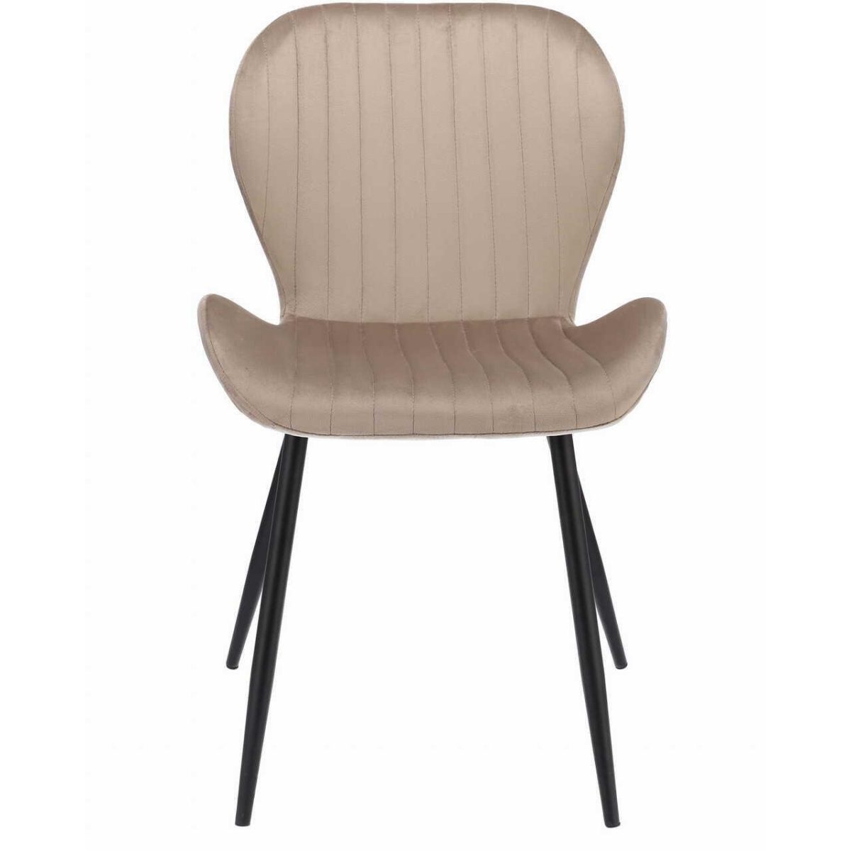Set 4 Scaune Bucatarie/Living, Jumi, Veira, Catifea, Metal, Bej, 52X56X85 Cm
