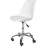 Scaun de birou pentru copii, rotativ, alb, max 125 kg, 44x40x80/90 cm