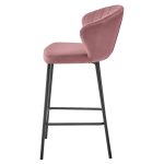 Scaun de bucatarie/bar, Artool, Gatta, catifea, metal, roz si negru, 55x49x90.5 cm - imagine 5