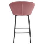 Scaun de bucatarie/bar, Artool, Gatta, catifea, metal, roz si negru, 55x49x90.5 cm - imagine 4