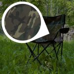 Scaun pliabil gradina, camping, pescuit, camuflaj verde, cu suport pahar/sticla, husa, max 120 kg, 50x50x80 cm, Chomik