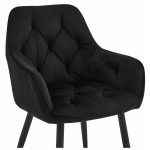 Scaun stil fotoliu bucatarie/living, Artool, York, catifea, metal, negru, 56x62x83.5 cm