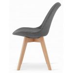 Scaun bucatarie/living, Artool, Nori, stofa, lemn, gri, cu nasturi, 48.5x54x84 cm
