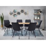 Scaun bucatarie/living, Jumi, Adoro, catifea, metal, negru, 52x62x85 cm