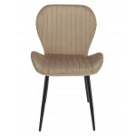 Scaun bucatarie/living, Jumi, Veira, catifea, metal, bej, 52x57x85 cm