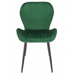 Scaun bucatarie/living, Jumi, Veira, catifea, metal, verde, 52x57x85 cm - imagine 3