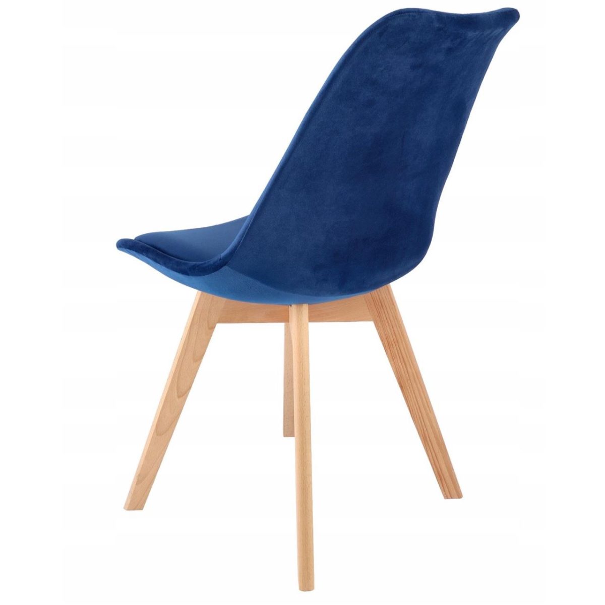 Scaun Bucatarie/Living, Lemn, Catifea, Albastru, 49X60X82 Cm, Bari