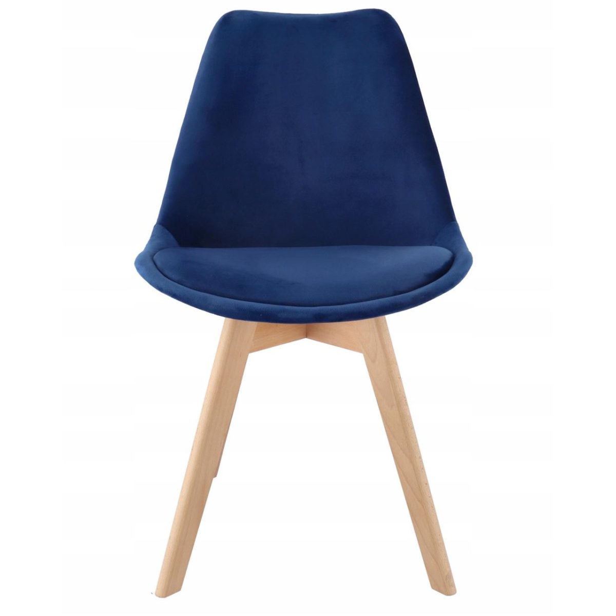 Scaun Bucatarie/Living, Lemn, Catifea, Albastru, 49X60X82 Cm, Bari