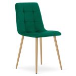 Scaun bucatarie/living, Artool, Kara, catifea, metal, verde, 44.5×50.5×87 cm