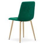Scaun bucatarie/living, Artool, Kara, catifea, metal, verde, 44.5×50.5×87 cm
