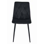 Set 4 scaune bucatarie/living, Artool, Libra, catifea, metal, negru, 44x40x88.5 cm - imagine 6