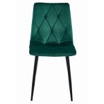 Set 4 scaune bucatarie/living, Artool, Libra, catifea, metal, verde si negru, 44x40x88.5 cm - imagine 5