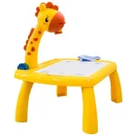 Masa Muzicala de Desen pentru copii cu Proiector, model Girafa, culoare Galben, 24 imagini, AVX-WT-222-2-YELLOW-GIRAFFE - imagine 3