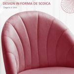 Set 2 scaune bucatarie/living, Telor, poliester, metal, rosu si negru, 52x54x79 cm - imagine 8