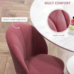 Set 2 scaune bucatarie/living, Telor, poliester, metal, rosu si negru, 52x54x79 cm - imagine 6