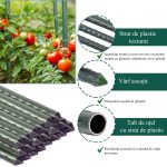Set 20 araci/suport pentru rosii, castraveti, fasole, metal + PVC, verde, 90x0.8 cm, Artool - imagine 4