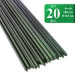 Set 20 araci/suport pentru rosii, castraveti, fasole, metal + PVC, verde, 180x0.8 cm, Artool