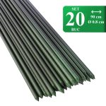Set 20 araci/suport pentru rosii, castraveti, fasole, metal + PVC, verde, 90x0.8 cm, Artool