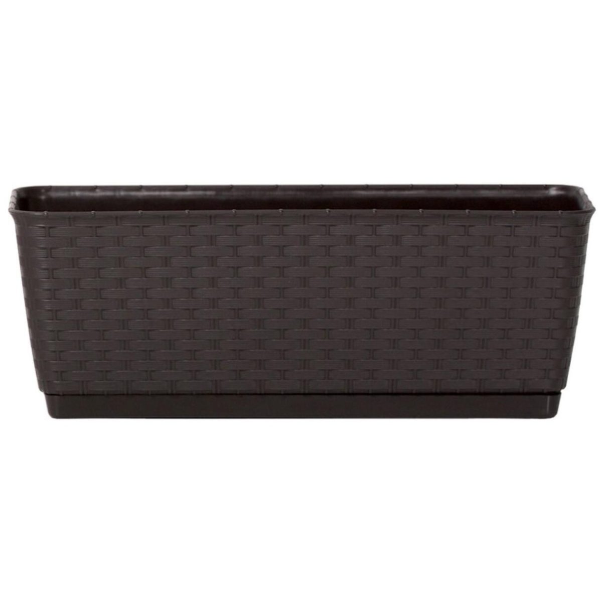 Set 4 Jardiniere Decorative, Prosperplast, Imitatie Ratan, Maro, 49.2X17.2X17.4 Cm