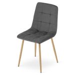 Set 4 scaune bucatarie/living, Artool, Kara, catifea, metal, gri si natur, 44.5x50.5x87 cm - imagine 4