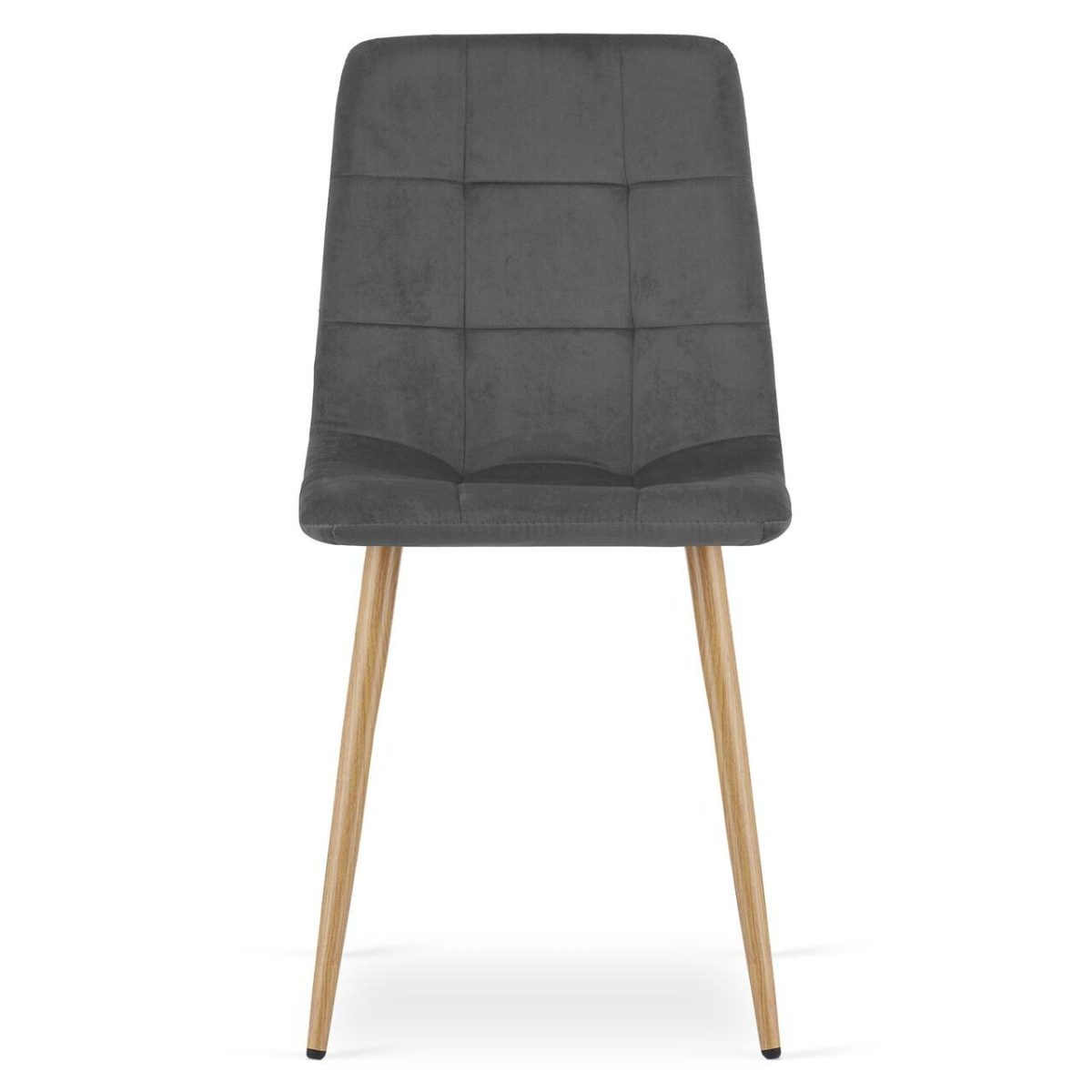 Set 4 Scaune Bucatarie/Living, Artool, Kara, Catifea, Metal, Gri Si Natur, 44.5X50.5X87 Cm - Imagine 5