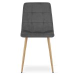 Set 4 scaune bucatarie/living, Artool, Kara, catifea, metal, gri si natur, 44.5x50.5x87 cm - imagine 5