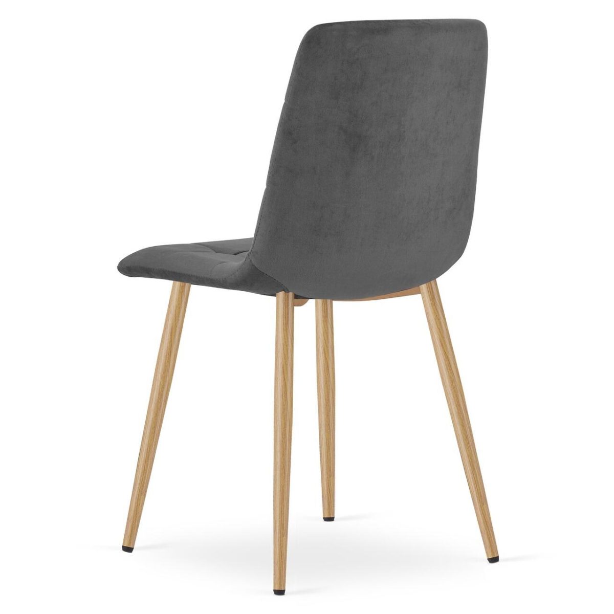 Set 4 Scaune Bucatarie/Living, Artool, Kara, Catifea, Metal, Gri Si Natur, 44.5X50.5X87 Cm - Imagine 7