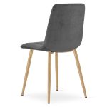 Set 4 scaune bucatarie/living, Artool, Kara, catifea, metal, gri si natur, 44.5x50.5x87 cm - imagine 7