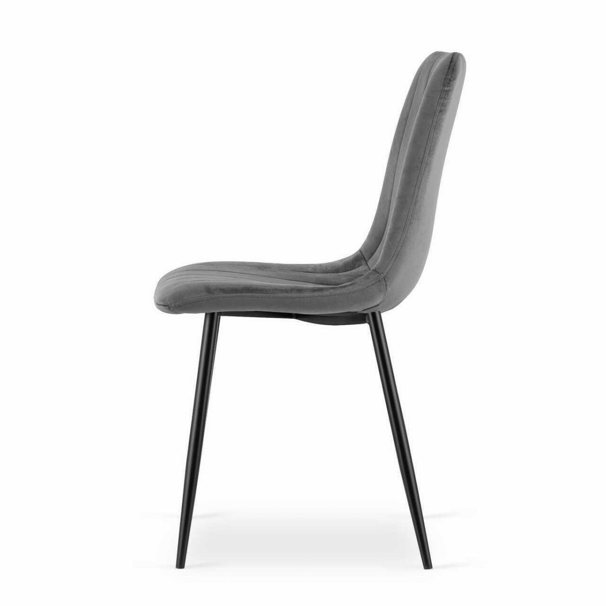 Set 4 Scaune Bucatarie/Living, Artool, Lava, Catifea, Metal, Gri Si Negru, 43X51X90 Cm