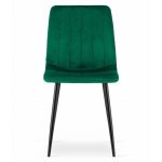 Set 4 scaune bucatarie/living, Artool, Lava, catifea, metal, verde si negru, 43x51x90 cm - imagine 6