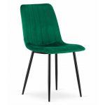 Set 4 scaune bucatarie/living, Artool, Lava, catifea, metal, verde si negru, 43x51x90 cm - imagine 7