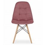 Set 4 scaune stil scandinav, Artool, Dumo, catifea, lemn, roz inchis, 45x53x84 cm