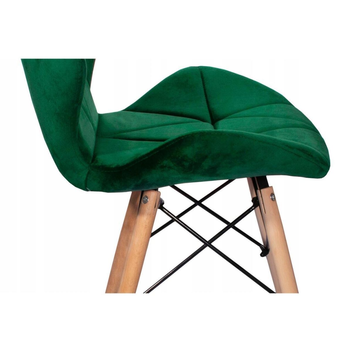 Set 4 Scaune Stil Scandinav, Artool, Lago, Catifea, Lemn, Verde, 48X43X74 Cm