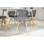 Set 6 scaune bucatarie/living, Artool, Lago Velvet, catifea, lemn, gri, 48x52.5x74 cm - imagine 7