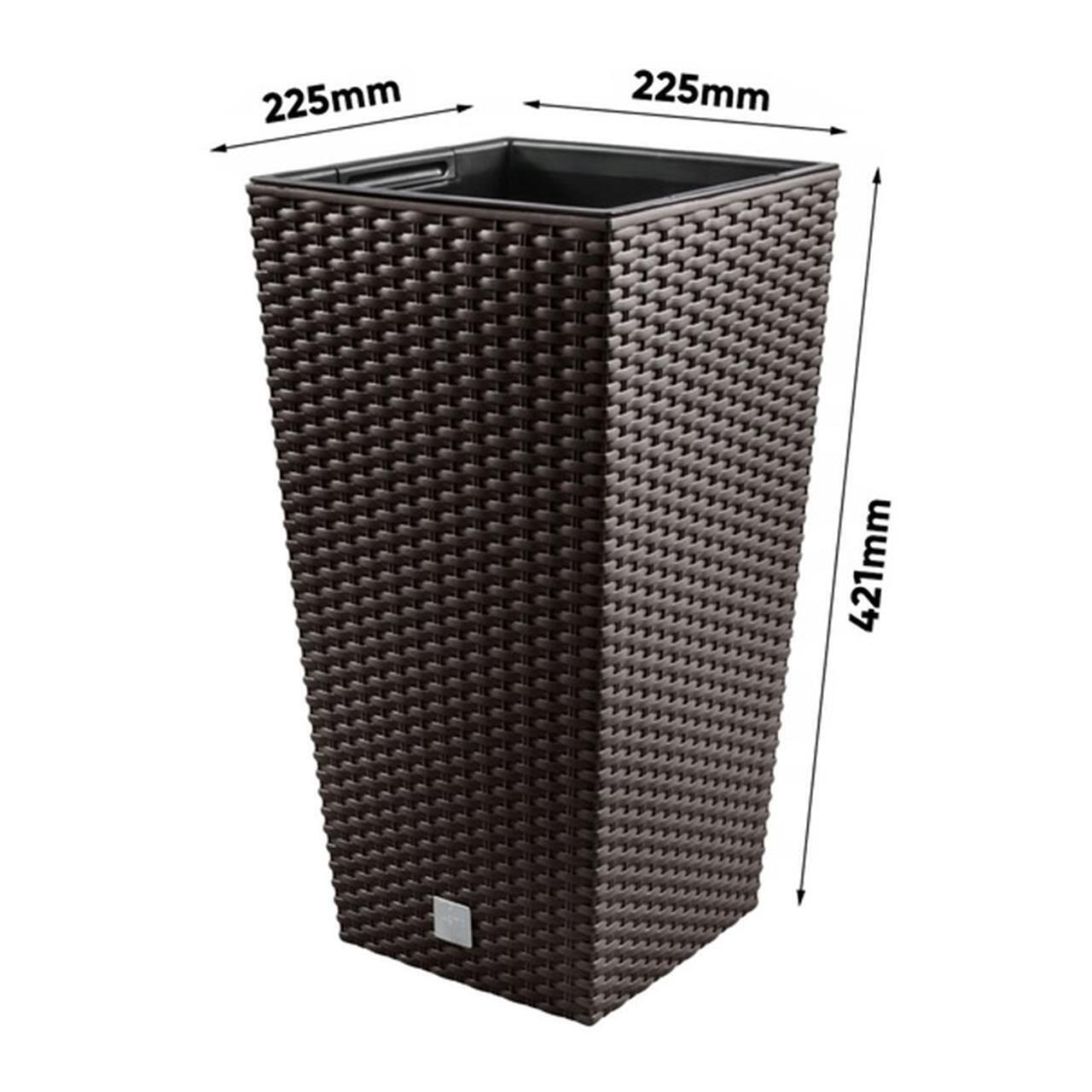 Set-ghivece-3_square_v2 Set 2 ghivece de flori, Rato, imitatie ratan, inalte, 22.5×22.5×42 cm, maro, Prosperplast